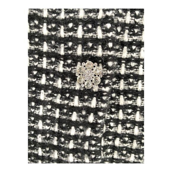 Ann Taylor Size Medium Textured Stitch Sweater Jacket Rhinestone Buttons $149 - Picture 4 of 14